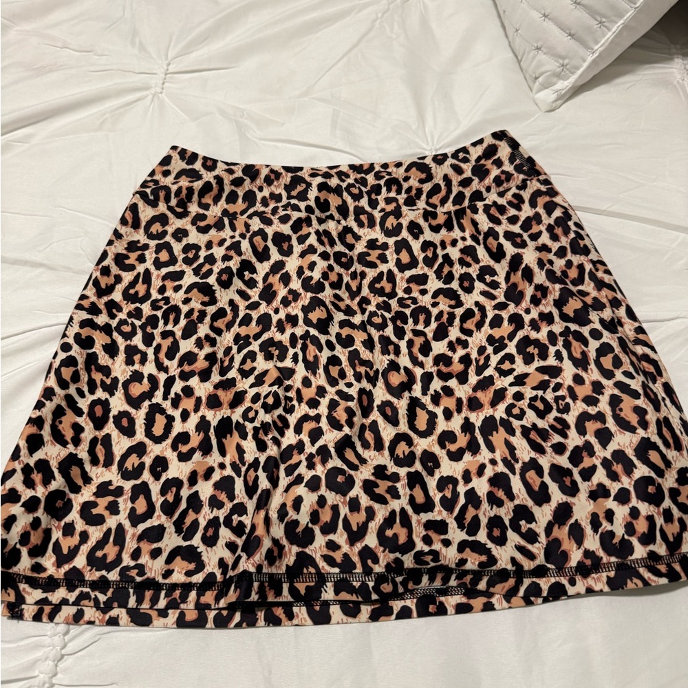 Leopard Print Athletic Skirt